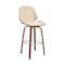 Armen Living Arabela 26" Cream Faux Leather and Walnut Wood Swivel Bar Stool LCAABAWACR26 - alternate 1